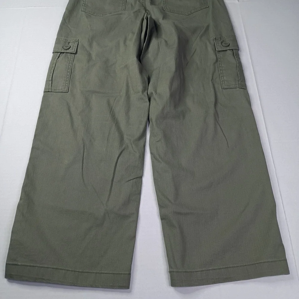 Lee Womens Heritage Loose Straight Cargo Pants‎ Size 2 Mercantile Green Mid Rise